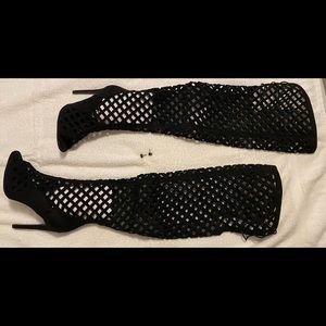 Black thigh high heels